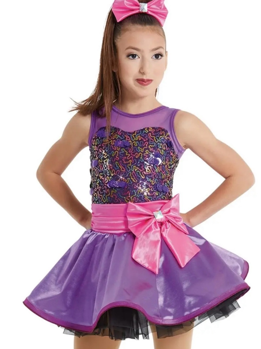 Weissman “Live It Up” Purple and Hot Pink Girls' Dance Dress - SA
